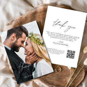 QR-kod Bröllop Tack fotominimalistisk Kort