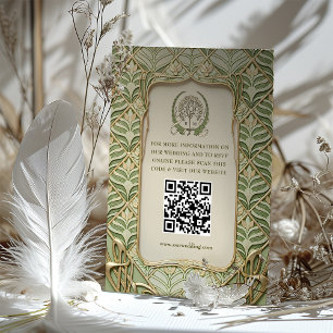 QR-kod Bröllop webbplats Info Art nouveau-hölje Tilläggskort