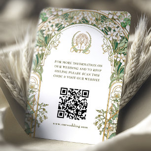 QR-kod Bröllop webbplats Info Art nouveau-hölje Tilläggskort