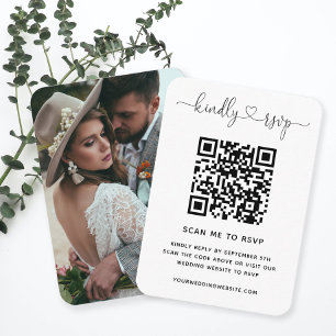 QR-kod Bröllop-webbplats, OSA - minimalistiskt fot Tilläggskort