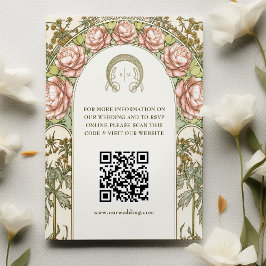 QR-kod Bröllopswebbplats Info Art Nouveau Kuvertbi Tilläggskort