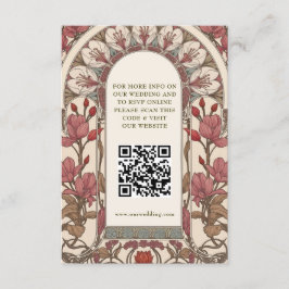 QR-kod Bröllopswebbplats Info Art Nouveau Tilläggskort