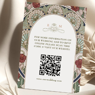 QR-kod Bröllopswebbplats Info Art Nouveau Tilläggskort