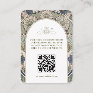 QR-kod Bröllopswebbplats Info Art Nouveau Tilläggskort