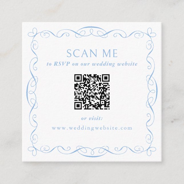 QR-kod Bröllopswebbplats Tilläggskort (Framsida)