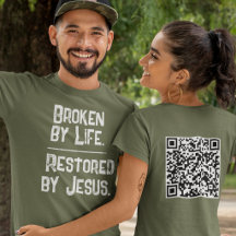 QR-kod Bruten Av Livet Återställd Av Jesus Skrift