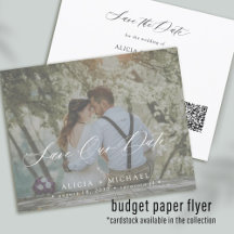 QR-KOD budget elegant foto bröllop spara datum