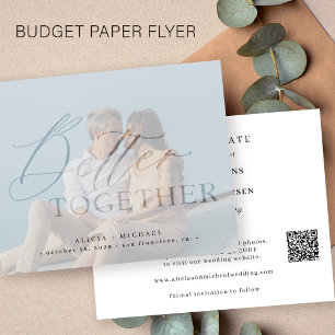QR-KOD budget modern foto bröllop spara datum Flygblad