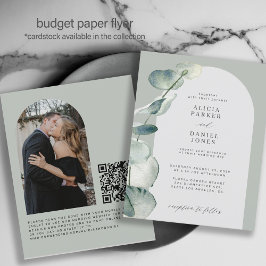 QR-KOD budget visdom ark BRÖLLOPSINVITATION FOTO Flygblad