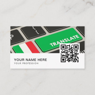 QR-kod - Business Car, italiensk översättare Visitkort
