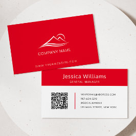 QR-kod - Business Logotyp Modern Professionell Red Visitkort