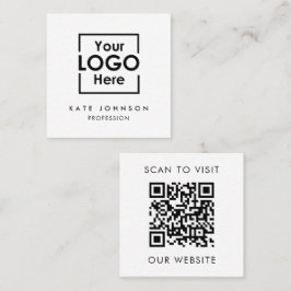QR-kod - Business Logotyp Professionell Black Whit Fyrkantigt Visitkort