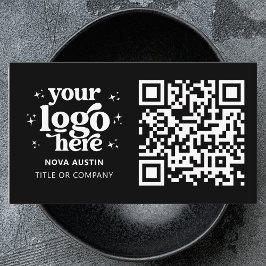 QR-kod - Business Logotyp Professionell Modern Bla Visitkort