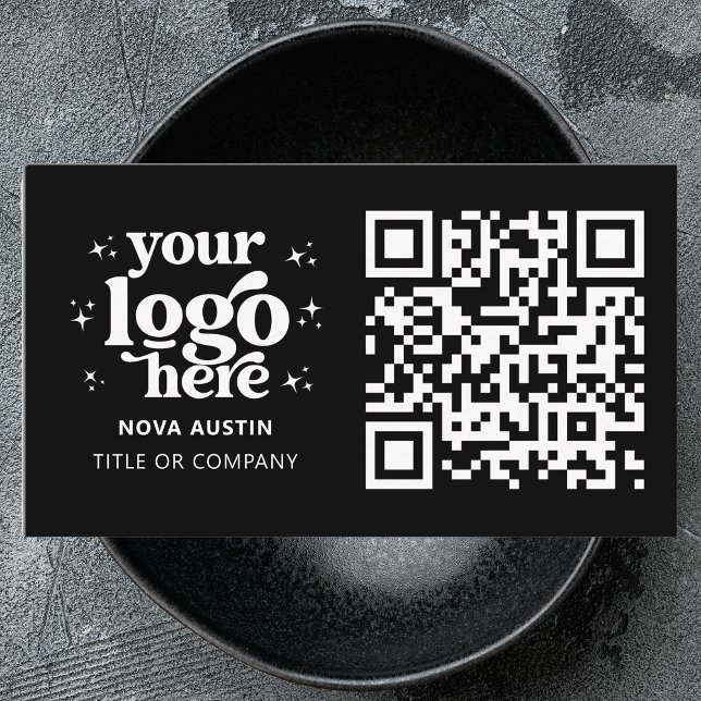 QR-kod - Business Logotyp Professionell Modern Bla Visitkort (Skapare uppladdad)
