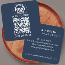 QR-kod - Business Logotyp Professionell Modern Blu