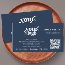 QR-kod - Business Logotyp Professionell Modern Blu
