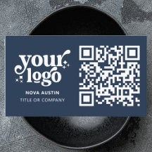 QR-kod - Business Logotyp Professionell Modern Blu