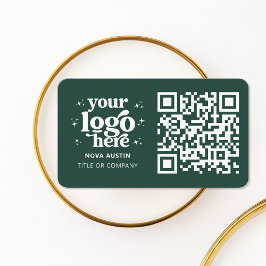 QR-kod - Business Logotyp Professionell Modern Grö Visitkort