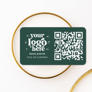 QR-kod - Business Logotyp Professionell Modern Grö Visitkort