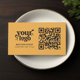 QR-kod - Business Logotyp Professionell Modern Gul Visitkort