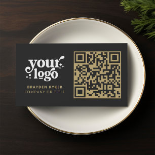 QR-kod - Business Logotyp Professionell Modern Gul Visitkort