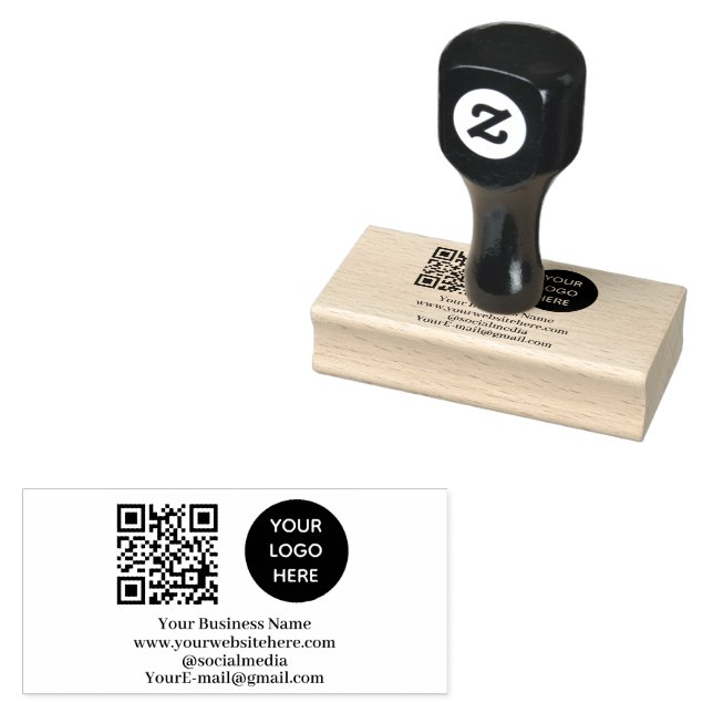 QR-kod - Business Logotyp Professionell Modern sva Stämpel (Stämplad)