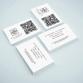 QR-kod - Business Logotyp Professionell Modern Whi Visitkort