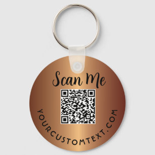 QR-kod - Business Logotyp Promotional Guld Keychai Nyckelring