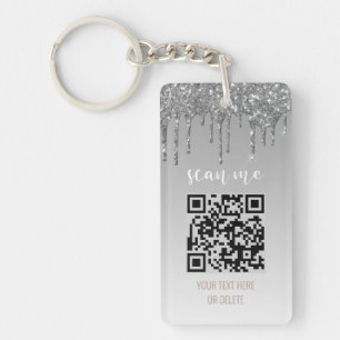 QR-kod - Business Logotyp Silver Glitter Drift