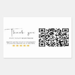 QR-kod - Business Review 5 Star Review Modern Rektangulärt Klistermärke