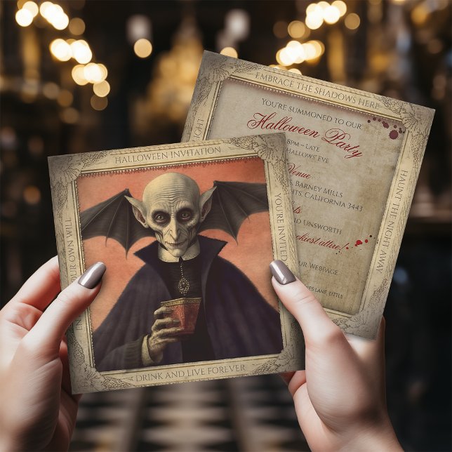 QR-kod Creepy Dracula Halloween Inbjudningar (Skapare uppladdad)