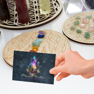 QR-kod Crystal Healer Reiki Celestiala Stjärnor Visitkort