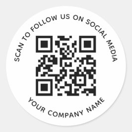 QR-kod-dekaler för sociala medier Skanna för att f Runt Klistermärke