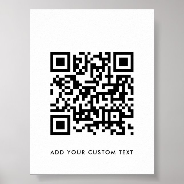 QR-kod | Din text Modern minimalistisk Enkel Poster (Framsidan)