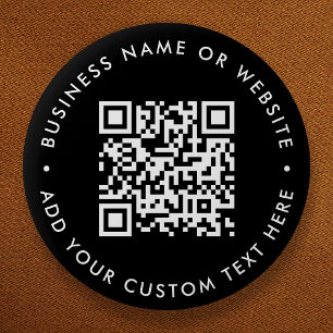 QR-kod Din text, svart, modern, minimal Knapp