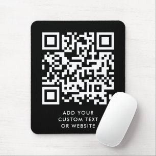 QR-kod   Din text, svart, modern, minimal Musmatta