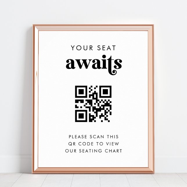 QR-kod ditt säte väntar på sätesdiagram i Bröllop Poster (Skapare uppladdad)