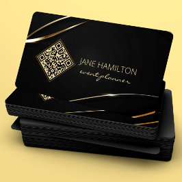 QR-kod, Elegant Black Guld Visitkort