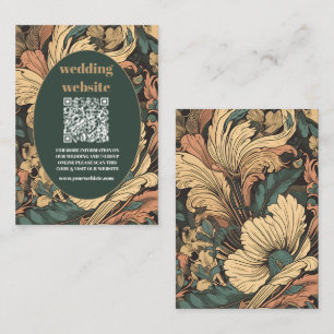 qr-kod, Elegant Blommigt Art nouveau Bröllop Tilläggskort