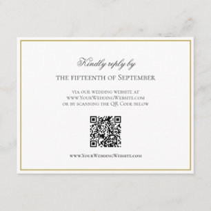 QR-kod Elegant Guld Gräns Monogram OSA Tilläggskort