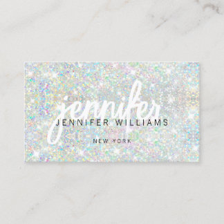 QR-kod Elegant Holografisk Glitter Skönhet Visitkort
