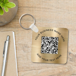 QR-kod eller Logotyp för främjande av Guld Nyckelring