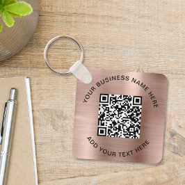QR-kod eller Logotyp för främjande av Ro Guld Nyckelring