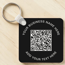 QR-kod eller Logotyp Svart marknadsföring Nyckelring