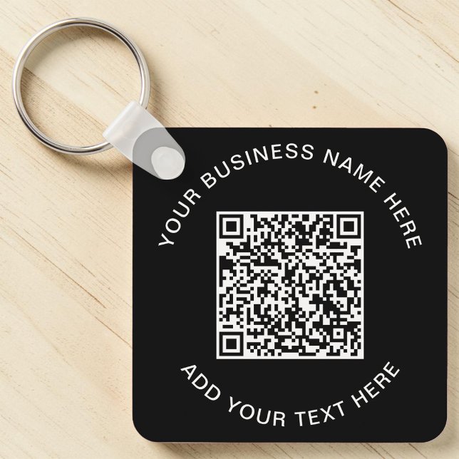 QR-kod eller Logotyp Svart marknadsföring Nyckelring (Promotional QR Code Black Keychain)