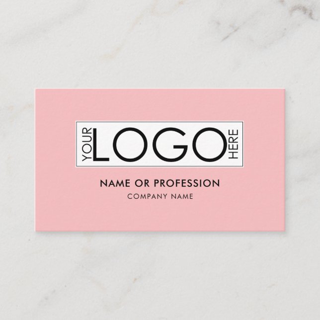 QR-kod - enkel minimal Rosa Modern Business Logoty Visitkort (Framsida)