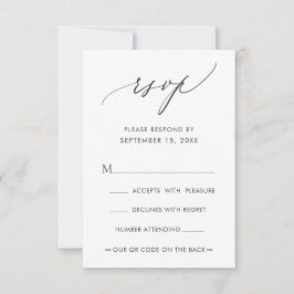 QR-kod - enkel modern kalligrafi Bröllop OSA Kort