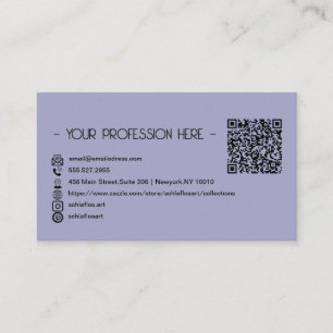 QR-kod - enkelt Modern Minimal Lila Instagram Visitkort