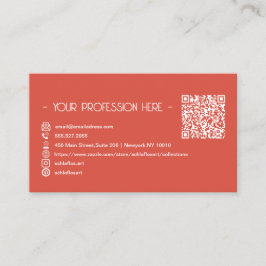 QR-kod - enkelt Modern Minimal Red Instagram Visitkort