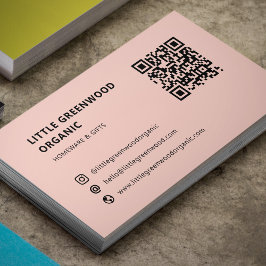 QR-kod - enkelt Modern Minimal Rosa Instagram Visitkort